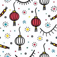 chinese new year pattern white background vector