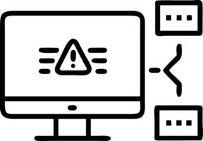 Computer network displays system hacked alert after cyber attack showing compromised information internet virus cyber security threats cybercrime concept as Computer network displa Clean vector