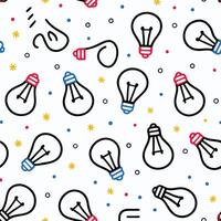light bulb seamless pattern white background vector