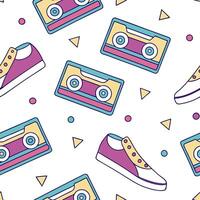 Colorful retro polygon seamless tiles lively hues on white background great for fabric design concept as Creating colorful seamless tile with retro polygons in lively hues on white Clean vector
