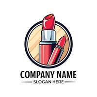 lipstick logo design white background, vector