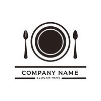 plate and fork logo design template white background vector