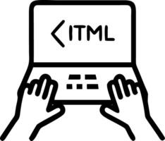 Close up woman hands coding HTML and programming on screen laptop symbolizes digital development and workplace tech proficiency concept as Highlights coding web development and te Clean vector
