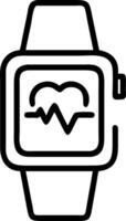 Close up white smart watch icon heart rate healthcare light shadow concept as Close up of white smartwatch with heart rate icon symbolizing healthcare and technology innovation in Clean vector