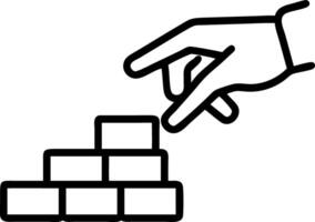 Close up woman hand arranging wood block stacking as step stair symbolizes systematic planning structured growth and workplace development concept as Highlights a creative represe Clean vector
