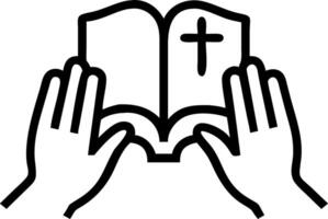 Close up of mans hands while studying Bible emphasizing devotion learning and personal spiritual growth concept as Scene focuses on individual connection to scripture highlighting Clean vector