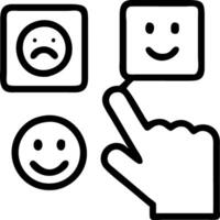 Close up customer hand choosing smiley face on wood cube symbolizes service satisfaction and positive feedback tools concept as Highlights the importance of customer feedback syst Clean vector