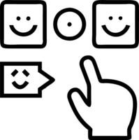 Close up customer hand choosing smiley face on wood cube symbolizes service satisfaction and positive feedback tools concept as Highlights the importance of customer feedback syst Clean Set 2 vector