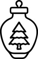close up elegant christmas tree glass jar snowflakes background concept as A glass jar displays a miniature Christmas tree surrounded by snowflakes creating a festive and elegant h Clean vector