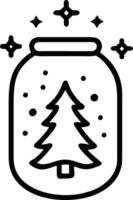 close up elegant christmas tree glass jar snowflakes background concept as A glass jar displays a miniature Christmas tree surrounded by snowflakes creating a festive and elegant h Clean Set 2 vector