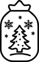 close up elegant christmas tree glass jar snowflakes background concept as A glass jar displays a miniature Christmas tree surrounded by snowflakes creating a festive and elegant h Clean Set 4 vector