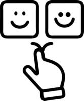 close up customer hand choose smiley face blurred sad icon wood cube service rating satisfaction concept as A customer selects a smiley face on a wooden cube highlighting satisfact Clean Set 3 vector