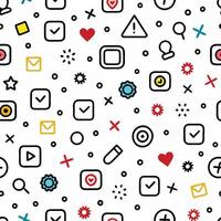 a seamless pattern with icons and symbols white background vector