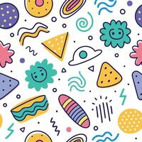 seamless pattern with retro style retro retro style illust white backgroundration vector