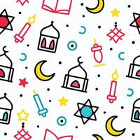 seamless pattern with islamic white background, vector