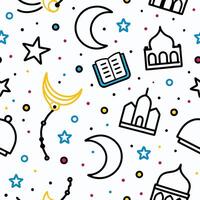 seamless pattern with symbols white background vector
