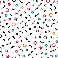 seamless pattern and with colorful shapes lines white background vector
