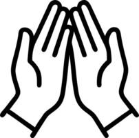 Christian prayer and worship praise with belief Praying hands with faith in religion and belief in God on blessing background power of hope love and devotion concept as Praying h Clean vector
