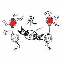 Chinese lanterns and dragons seamless tile pattern with vibrant reds and golds for festive decor concept as Vibrant red lanterns and golden dragons arranged seamlessly for festive Clean vector