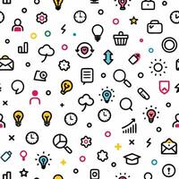 seamless pattern with icons and icons on white background white background vector