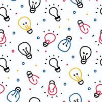 a seamless pattern with light bulbs and other shapes white background vector