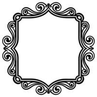 a black and white ornate frame with swirls white background vector