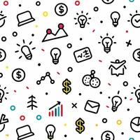 seamless pattern with icons of business finance white background vector