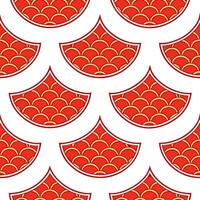 Chinese Dragon Art seamless tile pattern with vibrant reds and intricate scales for festive decor concept as Vibrant red dragons with intricate scales arranged seamlessly for festi Clean Set 2 vector