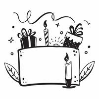 Candles and Gifts Border with Friendship Day Joy Wording concept as A delightful border frame featuring candles and gifts symbolizing the warmth and generosity of Friendship Day T Clean Set 4 vector