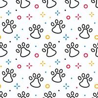 seamless pattern with paw prints and circles vector
