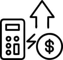 calculator coins money up arrow percentage symbol financial banking increase interest rate investment dividends tax vat rise interest rates concept as Calculator and coins with up Clean vector