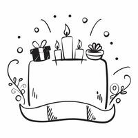 Candles and Gifts Border with Friendship Day Joy Wording concept as A delightful border frame featuring candles and gifts symbolizing the warmth and generosity of Friendship Day T Clean vector