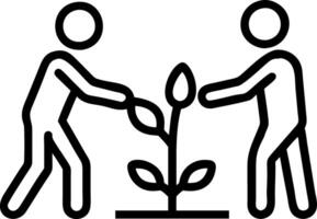 Businessmen and community together planting trees for sustainable development goals Company or businesses and corporations that care about the environment and ecosystem in greener Clean vector