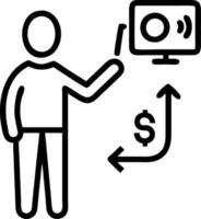 Businessman using mobile smartphone shows the future world of the metaverse with internet technology icons Digital Marketing Financial and banking Metaverse Digital link tech Big d Clean vector