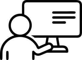 Businessman using computer to webinar online education on internet online courses e learning concept concept as Businessman conducts online webinar and e learning courses using co Clean vector
