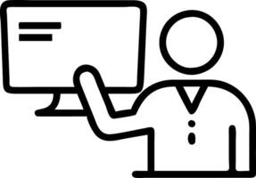 Businessman using computer to webinar online education on internet online courses e learning concept concept as Businessman conducts online webinar and e learning courses using co Clean Set 2 vector