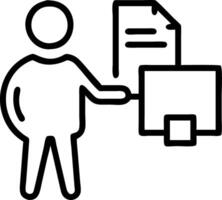 Businessman using computer to document management concept online documentation database and digital file storage systemsoftware records keeping database technology file access doc Clean vector
