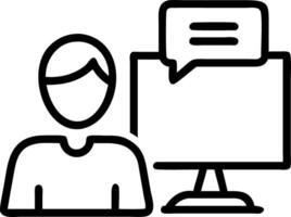 Businessman using computer for webinar online education on internet online courses e learning concept concept as Businessman conducts a webinar on computer for online education off Clean vector