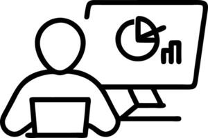 Businessman using computer for ESG analysis representing environmental social governance business strategies and investment concepts concept as Businessman using computer for ESG Clean vector
