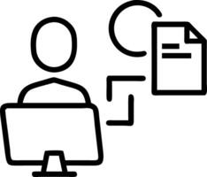 Businessman using computer for document management within Enterprise Resource Planning ERP system illustrating ERP concepts concept as Businessman managing documents on computer Clean Set 4 vector