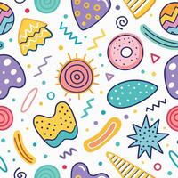 seamless pattern with objects white background vector