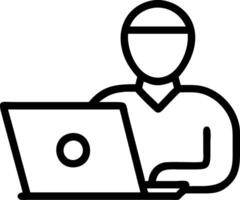 Businessman using computer laptop for learning online internet lessons e learning education concept concept as Businessman uses computer laptop for online learning internet lesson Clean vector