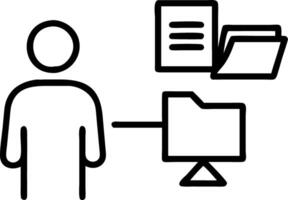 Businessman using computer for document management within Enterprise Resource Planning ERP system illustrating ERP concepts concept as Businessman managing documents on computer Clean Set 3 vector