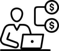 Businessman using computer for concept of fund financial investment management portfolio diversification concept as Businessman uses computer to manage financial investments focusi Clean vector