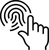 Businessman uses fingerprint scanning for biometric authentication showcasing cybersecurity fingerprint password future technology and cybernetics in security systems concept as B Clean vector