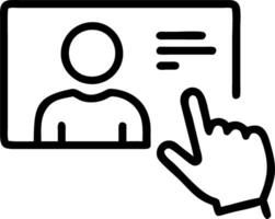 Businessman touches screen to create buyer persona illustrating marketing plans strategies to target customers behavior analysis personalization customer centric approaches concep Clean vector