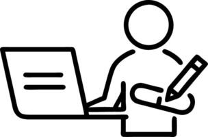 Businessman signs virtual documents on laptop illustrating digital document management and paperless workflow for efficient business processes and digital solutions transition con Clean vector