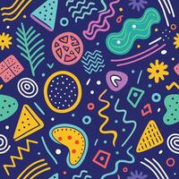 seamless pattern with colorful,shapes shapes white background vector
