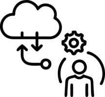 Businessman implements digital transformation technology strategy digitizing and automating business processes and data with cloud computing concept as Businessman strategizes dig Clean vector