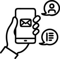 Businessman holds smartphone with Contact Us icons for mail phone and email symbolizing customer support and connectivity concept as Highlights digital tools for seamless customer Clean vector